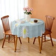 thumbnail image 3 of Round Tablecloth Wrinkle Free 60 Inch Table Cover Daisy Design Kitchen Dining, 3 of 5