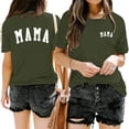 thumbnail image 2 of asdoklhq Mommom Gift Tshirt Graphic Tees for Women Mother's Day Print T-shirt Fashion Comfortable Female Blouses Army Green XL, 2 of 6
