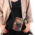 thumbnail image 4 of HELLHERO Black Cat Flower Adult Women Shoulder Bag, Double Zipper Sling Bag, Outdoor Daily Use, 4 of 7