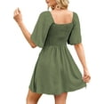 thumbnail image 6 of UVN Summer Dresses for Women Short Sleeve V Neck Midi Dress Elegant Bow Tie Beach Sundress, 6 of 9