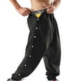 thumbnail image 3 of Men Jogger Pants Sides Buttons Workout Trousers Casual Sweatpants, 3 of 5