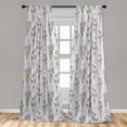 thumbnail image 5 of Ambesonne Lavender Curtains, Stripes and Flowers, Pair of 28"x84", Purple, 5 of 5