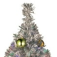 thumbnail image 2 of National Tree Company 32 in. Fiber Optic Tinsel Christmas Tree w/ Ornaments, Silver, 2 of 6