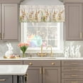 thumbnail image 5 of Valance Curtains for Kitchen Windows Easter Farm Cute Rabbits Flower Rod Pocket Valance Watercolor Floral on Burlap Short Window Curtain Topper for Bedroom Living Room Bathroom 42x12in,1&nbsp;Panel, 5 of 9