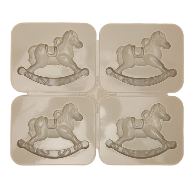 Moldes de caballos de carrusel Molde de caballo de madera de silicona lindo y realista para hacer pasteles, chocolates, galletas, cera y jabón