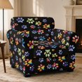 thumbnail image 2 of FUIALDOLG 2 Piece Stretch Stylish Furniture Chair Covers for Living Room Armchair Slipcovers with Elastic Bottom for Pet and Kid, Tie Dye Paw Print Spandex Sofa Cover, 2 of 8