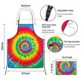 thumbnail image 3 of Rainbow Tie Dye Spiral Apron-Garden Aprons for Women with Pockets-Cotton Linen Waterproof Kitchen Cooking Gardening Aprons Adjustable for Kitchen,Cooking,BBQ and Salon 33x27 Inch, 3 of 7
