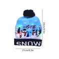 thumbnail image 3 of Christmas Decor Knitted Christmas Hat Cartoon Pattern Light Flashing Cap LED New Year  Gifts, 3 of 4