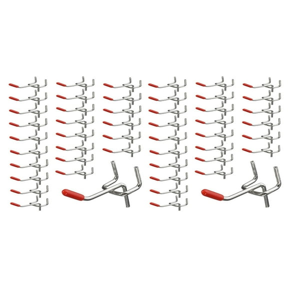 50X Single Pegboard Hooks 50mm Board Slat Wall Retail Display Shop Peg Fits 25mm