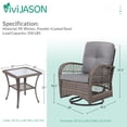 thumbnail image 3 of VIVIJASON 3 Piece Pe Wicker Outdoor Patio Bar Set, Grey, 3 of 7