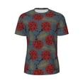 thumbnail image 5 of Wukai Ladybug Print Men's Short-Sleeved Mesh T-Shirt,Quick-Dry Short Sleeve Workout T-Shirt-X-Small, 5 of 8