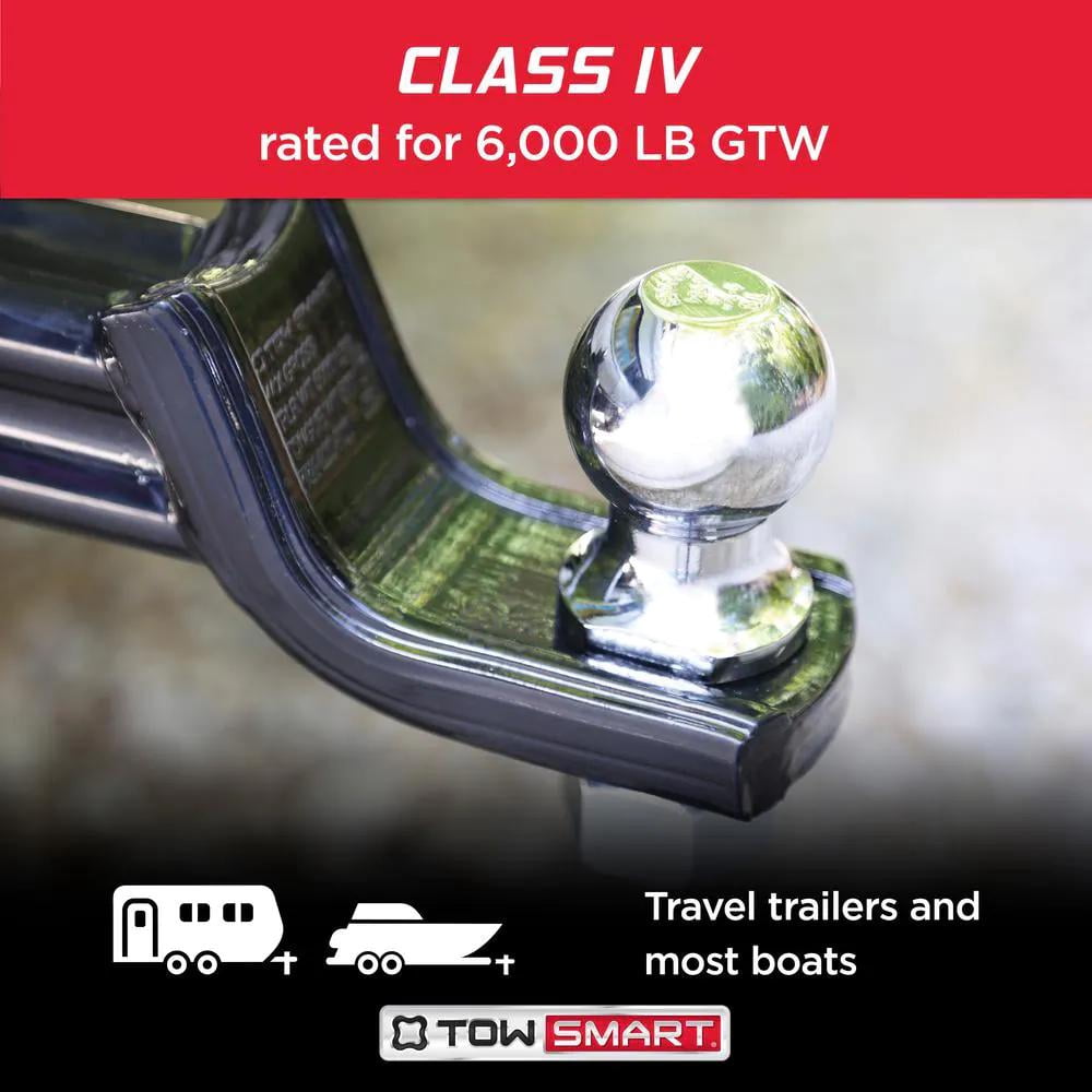 TowSmart Trailer Hitch Ball, Class IV, 2-5/16in Ball, 1in x 2in Shank, 6000 lb, 714, Chrome, 1 Each