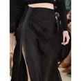 thumbnail image 4 of Falda de gasa de lujo para mujer, vestido largo de cintura alta con abertura lateral, diseño en capas, nuevo verano 2024, 4 of 5