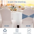 thumbnail image 4 of 100 Pcs Spandex Chair Sashes with Crown Buckle Slider Stretch Chair Bands Cover Ties for Wedding, Banquet, Gala, Corporate Event, Birthday Party, Baby Shower(Dusty Blue), 4 of 13