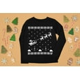 thumbnail image 5 of Old Glory Womens Flying Santa Sleigh Ugly XMAS Sweater Long Sleeve T Shirt, 5 of 6