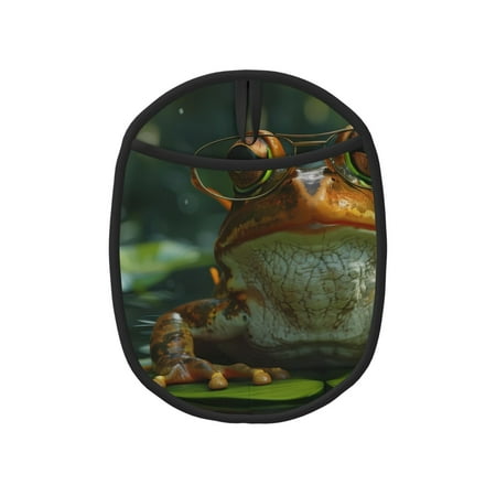 

Pofeuu Intellectual Frog Pond Print Silicone Pot Mat Mitten With Hanging Loop Heat Resistant Oven Mitts Non-Slip Bbq Baking Smoking Potholders