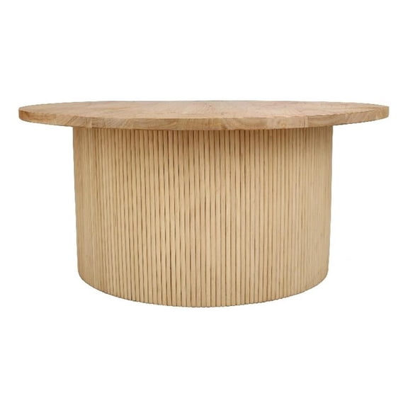 NPD Furniture Kiefer Rattan Coffee Table w/ Wood Top in Natural