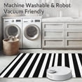 thumbnail image 5 of ODIKA 4'x6' Machine Washable Non-Slip Area Rug, Chic Striped for Entryway Patio Modern Urban High Traffic Rug, Black, 60661, 5 of 7