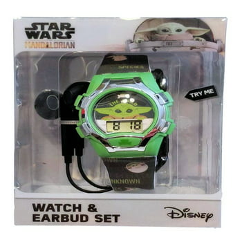 Star Wars Mandalorian Baby Yoda Unisex Watch And Earbud Set - MNL40030WM
