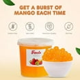 thumbnail image 3 of Fanale Mango Popping Boba Pearls for Bubble Tea, Fruit Juice Filled Bursting Boba, 7 lb (Pack of 4), FPB002-CS, 3 of 8