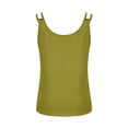 thumbnail image 5 of Erwazi Women's Solid Color Crew Neck Double Strap Cami Sleeveless Slim Fit Casual Trendy Tank Top, 5 of 6