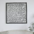 thumbnail image 3 of DecMode Gray Mango Wood Handmade Intricately Carved Floral Wall Decor with White Distressing, 3 of 12