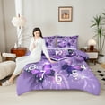 thumbnail image 4 of Manfei 3D Purple Butterfly Bedding Comforter Set, Glitter Stars Print Twin Comforter Sets, Romantic Anniversary Reversible Bedding Set, Ultra Soft Home Decor, 2pcs, 4 of 8