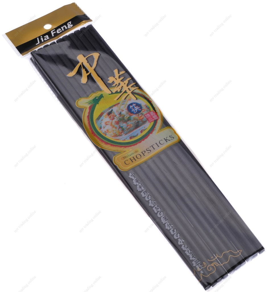M.V. Trading IMCH11BK 10 Pairs Melamine Chopsticks, Black