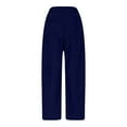 thumbnail image 4 of GXIPO Womens Mid Rise Cord Barrel Jeans Casual Baggy Wide Leg Corduroy Cropped Ankle Pants with Pockets Dark Blue M, 4 of 7