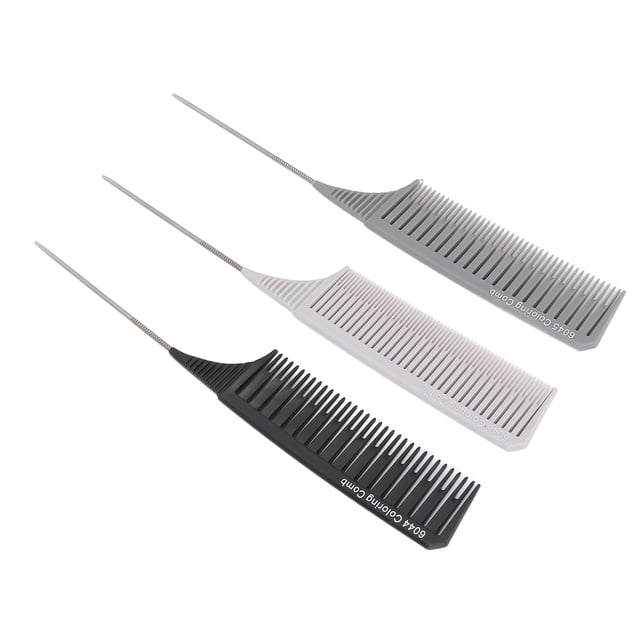 Metal Tail Comb, Glossy Round Parting Comb Light Weight Long Lasting For Barber Shops For Individual Hairdressing For Salon Set 1,Set 2,Set 3,Set 4