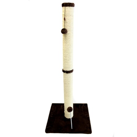 Cat Craft 40 inch Sisal Scratching Post (Dark Chocolate Fur 16x16 Base)
