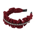thumbnail image 4 of Unique Bargains 1 Pc Hairband Velour Rhinestone Hair Accessories for Women Red, 4 of 5