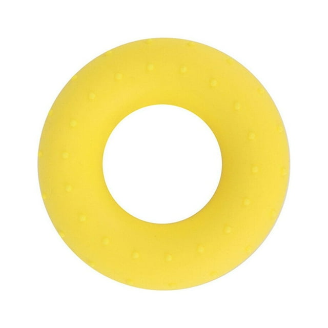kurtrusly Hand Gripper Silicone Round Fitness Hand Trainer Non-slip Portable Muscle Training Ring, Yellow