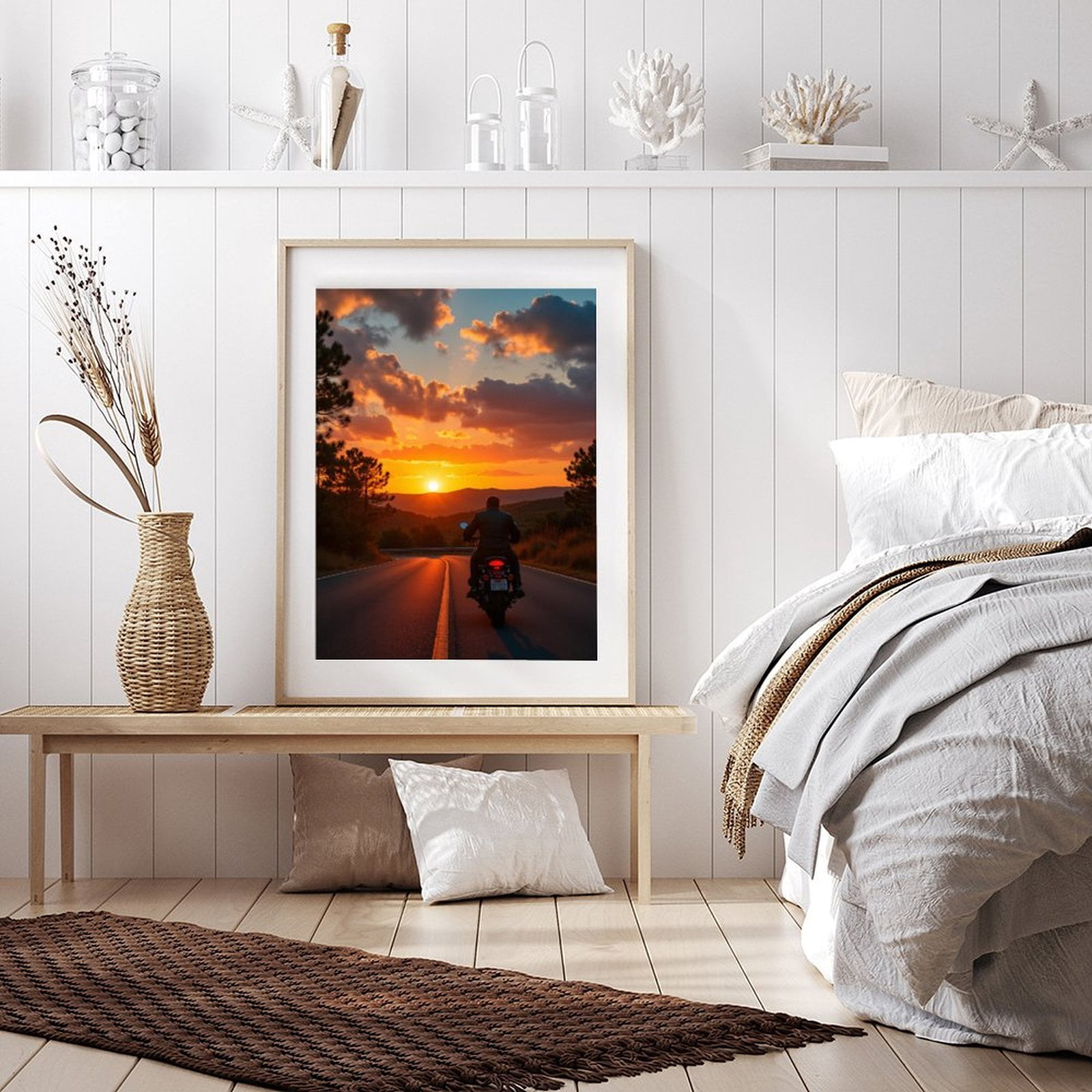Diamond Art Kits for Adults - 5d Motorcycle Sunset Adventure Road Diamond Painting for Adults, Diamond Art for Adults Beginners, Diamond Painting Kits for Adults for Home Wall Decor