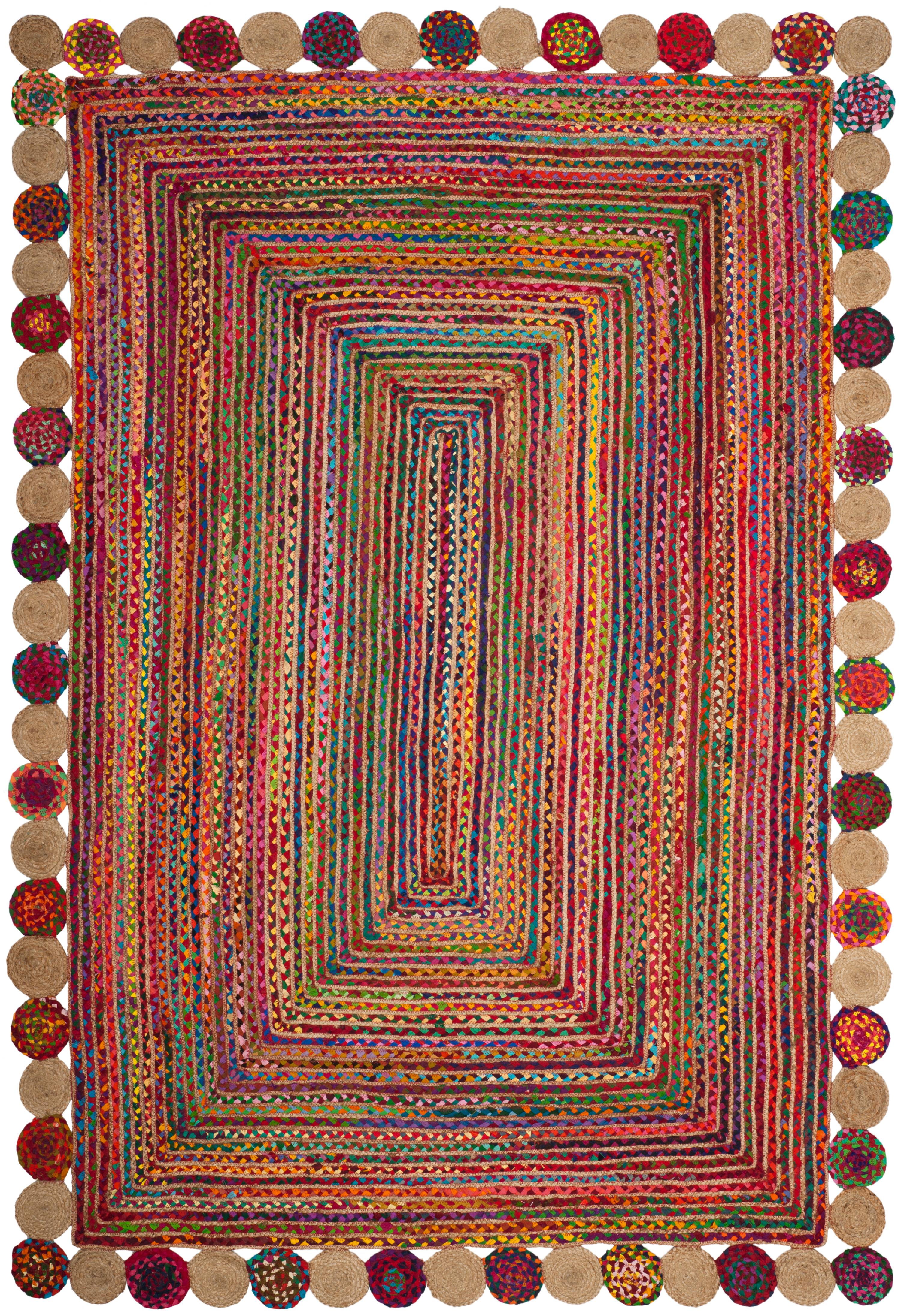 SAFAVIEH Cape Cod Kyle Geometric Area Rug, Red/Multi, 6' x 9'