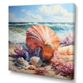 thumbnail image 2 of Designart "Beach Seashell Euphony Pointillism" Animals Wall Art Living Room, 2 of 5