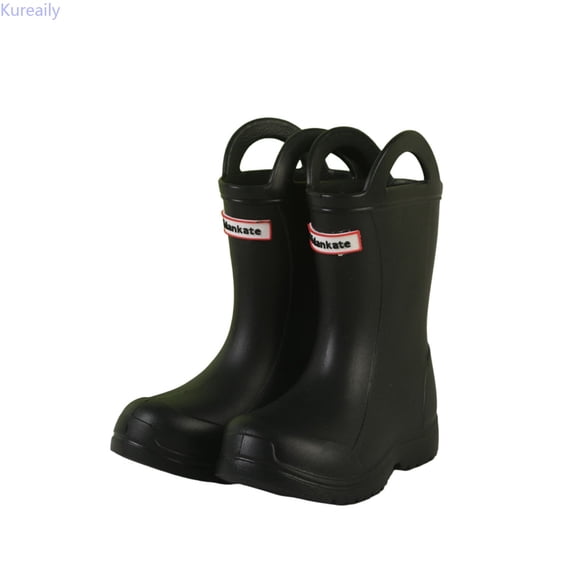 Kureaily Girls Rain Boots Mid Calf Kids Booties Lightweight Soft Sole Comfortable Footwear For Toddler And Little Girls Seasonal Outdoor Play 3.5-4 Years