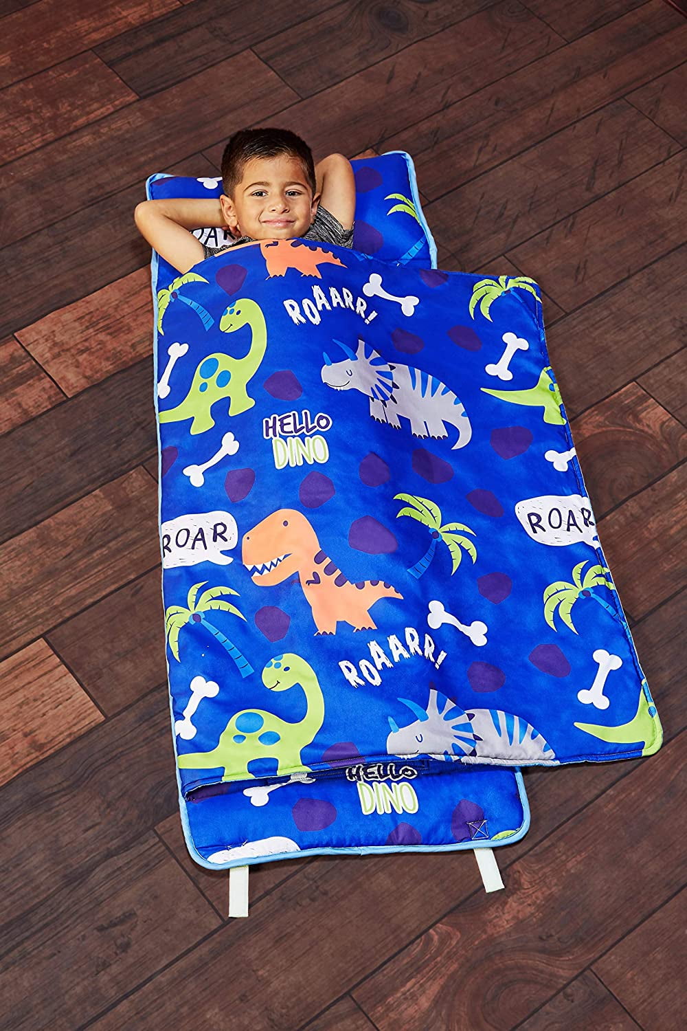 KPIML Dinosaurs Preschool/Daycare/Kindergarten Toddler Nap Mat with Pillow for Toddler Boys and Girls 43 X21 