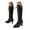 Black, variant on Women Victorian Knee High Boots Vintage Kitten Heel Pointed Toe Lace up Pull on Long Tall Boot