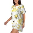 thumbnail image 2 of Lsque Sweet Honey Women's Short-Sleeved Pajama Set - 2 Piece Soft and Lightweight Sleepwear Set-Large, 2 of 9