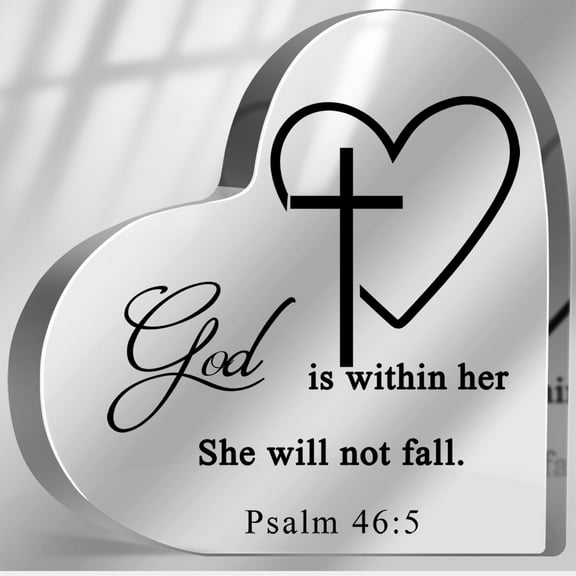 Religious Gifts for Women Christian, Faith Gifts for Mom Sister Friend, Christian Home Desk Decor Ornaments, Religious Gifts Acrylic Heart Keepsake with Bible Verse Plaque