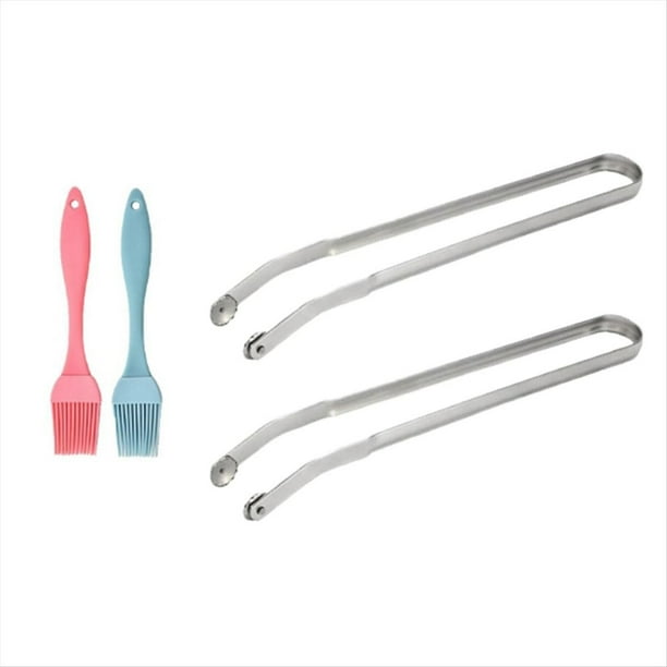 2 Pinzas para Girar Salchichas, Pinzas para Cocinar en Cocina, Pinzas para Barbacoa para Asar, Pinzas para Parrilla de Salchichas para Barbacoa, Pinzas de Cocina con Manejar