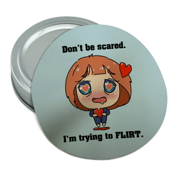 Don't Be Scared I'm Trying to Flirt Kawaii Chibi Heart Round Rubber Non-Slip Jar Gripper Lid Opener