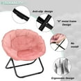 thumbnail image 4 of Folding Chair, Saucer Chair with Metal Frame, Comfy Moon Chairs for Bedroom, Living Rooms, Apartments, Camping, Lounging, Garden and Courtyard (Pink), 4 of 12