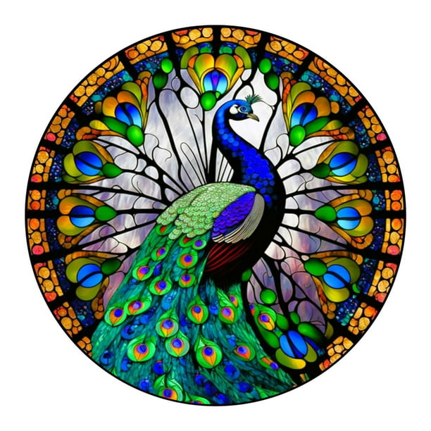 Corona Colgante, Decoración Circular Colorida para Pared, Ventana o Festival, 16 X 16 X 0,4 Cm.