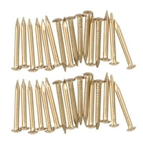 100pcs 20mm Brass Nail Round Head Nails for Furniture DIY Small Hinges Decorative Boxes (Brass)