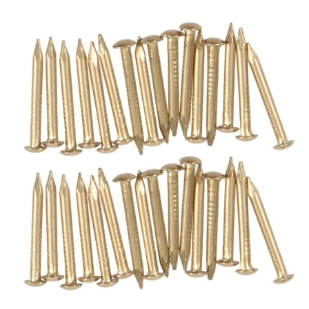 100pcs 20mm Brass Nail Round Head Nails for Furniture DIY Small Hinges Decorative Boxes (Brass)