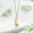thumbnail image 4 of Gem Stone King 0.53 Ct Yellow Citrine E-F Lab Grown Diamond 925 Silver and 10K Yellow Gold Pendant, 4 of 4