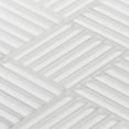 thumbnail image 3 of Modket TDH376MG White Cold Spray Crystal Glass Basketweave Parquet Mosaic Tile Wall Backsplash, 3 of 5