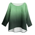 thumbnail image 4 of ShiShine Fall Tops for Women 2025 3/4 Sleeve Crewneck Shirts Dressy Casual Printed Loose Blouses Fall Tunics, 4 of 8